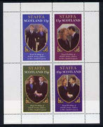 Staffa 1986 Royal Wedding perf sheetlet of 4, unmounted mint