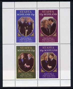Staffa 1986 Royal Wedding perf sheetlet of 4, unmounted mint