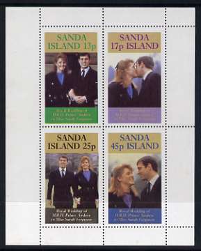 Sanda Island 1986 Royal Wedding perf sheetlet of 4, unmounted mint