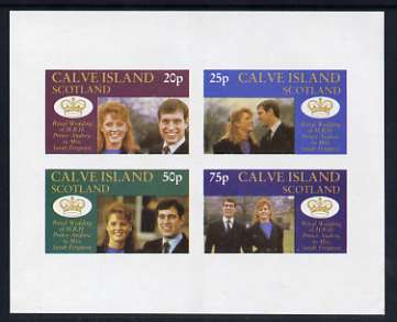 Calve Island 1986 Royal Wedding imperf sheetlet of 4, unmounted mint
