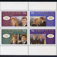 Calve Island 1986 Royal Wedding perf sheetlet of 4, unmounted mint