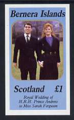 Bernera 1986 Royal Wedding imperf souvenir sheet (£1 value) unmounted mint