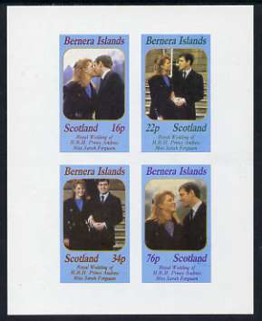 Bernera 1986 Royal Wedding imperf sheetlet of 4, unmounted mint
