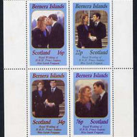 Bernera 1986 Royal Wedding perf sheetlet of 4, unmounted mint