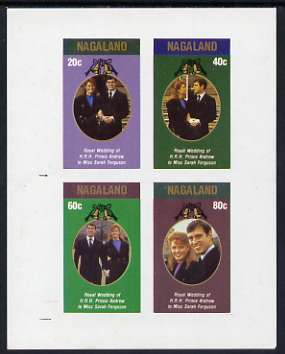 Nagaland 1986 Royal Wedding imperf sheetlet of 4, unmounted mint