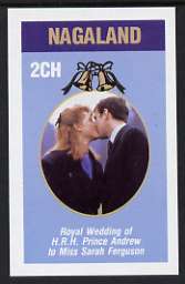 Nagaland 1986 Royal Wedding imperf deluxe sheet (2ch value) unmounted mint