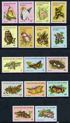 Cocos (Keeling) Islands 1982 Butterflies & Moths perf set of 16 values unmounted mint, SG 84-99
