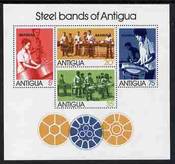 Barbuda 1974 Antiguan Steel Bands perf m/sheet unmounted mint, SG MS 167