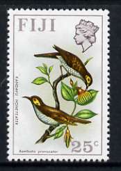 Fiji 1971-72 Birds & Flowers 25c (Yellow-faced Honeyeater) unmounted mint SG 445
