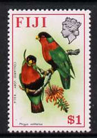 Fiji 1975-77 Birds & Flowers $1 (Collared Lory) unmounted mint, SG 519*