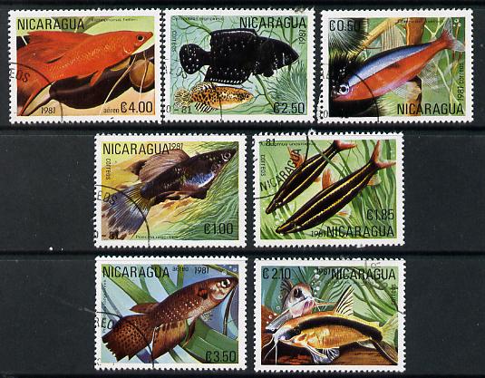 Nicaragua 1981 Tropical Fish complete perf set of 7 cto used, SG 2296-2302*