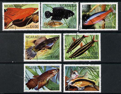 Nicaragua 1981 Tropical Fish complete perf set of 7 cto used, SG 2296-2302*