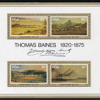 South Africa 1975 Death Centenary of Thomas Baines (painter) m/sheet containing set of 4 mounted mint, SG MS 383