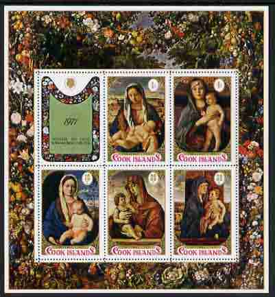 Cook Islands 1977 Christmas - Children's Charity set of 5 m/sheets (Religious Paintings) unmounted mint, SG MS 582