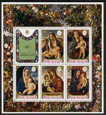 Cook Islands 1977 Christmas - Children's Charity set of 5 m/sheets (Religious Paintings) unmounted mint, SG MS 582