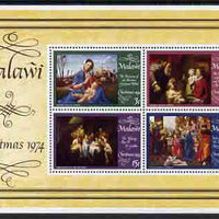 Malawi 1974 Christmas perf m/sheet unmounted mint, SG MS 471