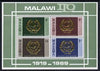 Malawi 1969 50th Anniversary of ILO perf m/sheet unmounted mint, SG MS 328