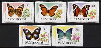 St Vincent 1978 Butterflies & Bougainvilleas perf set of 5 unmounted mint, SG 551-55*
