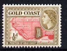Gold Coast 1952-54 Map of West Africa 1/2d (bistre-brown) unmounted mint from def set, SG 153a