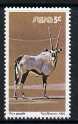 South West Africa 1980-89 Gemsbok 5c (chalky paper) from Wildlife Def set unmounted mint, SG 353a