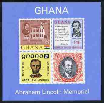 Ghana 1965 Death Centenary of abraham Lincoln imperf m/sheet unmounted mint, SG MS 376a