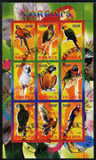 Rwanda 2010 Parrots perf sheetlet containing 9 values fine cto used