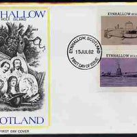 Eynhallow 1982 Submarines (Argonaut & U24) imperf set of 2 values (40p & 60p) on illustrated cover with first day cancel