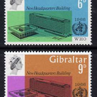 Gibraltar 1966 World Health Organisation perf set of 2 unmounted mint, SG 193-94