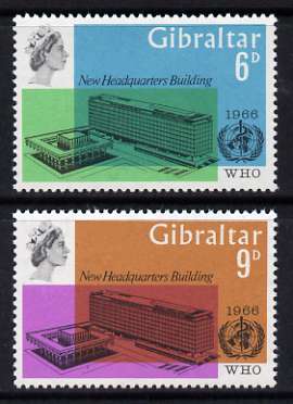 Gibraltar 1966 World Health Organisation perf set of 2 unmounted mint, SG 193-94