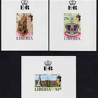 Liberia 1978 Coronation 25th Anniversary set of 3 imperf deluxe sheets unmounted mint, as SG 1348-50