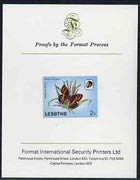 Lesotho 1984 Butterflies Mountain Beauty 2s imperf proof mounted on Format International proof card as SG 564
