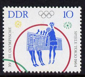 Germany - East 1964 Volleyball 10pf from Tokyo Olympic Games set unmounted mint, SG E762