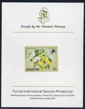 Lesotho 1984 Butterflies African Migrant 6s imperf proof mounted on Format International proof card as SG 568