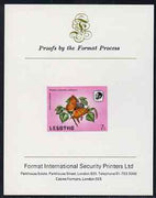 Lesotho 1984 Butterflies African Leopard 7s imperf proof mounted on Format International proof card as SG 569