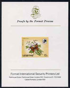 Lesotho 1984 Butterflies Painted Lady 15s imperf proof mounted on Format International proof card as SG 571