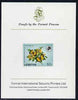 Lesotho 1984 Butterflies Broad-Bordered Grass Yellow 50s imperf proof mounted on Format International proof card as SG 574