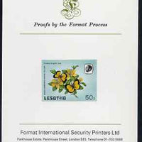 Lesotho 1984 Butterflies Broad-Bordered Grass Yellow 50s imperf proof mounted on Format International proof card as SG 574