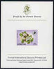 Lesotho 1984 Butterflies Queen Purple Tip 75s imperf proof mounted on Format International proof card as SG 576