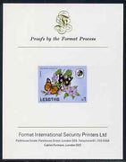 Lesotho 1984 Butterflies Diadem Butterfly 1m imperf proof mounted on Format International proof card as SG 577