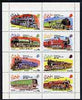 Dhufar 1974 Churchill Birth Centenary (Locomotives) perf set of 8 values overprinted SPECIMEN (1b to 25b) unmounted mint