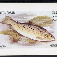 Oman 1972 Fish (Gilleroo Trout) imperf souvenir sheet (50b value) unmounted mint