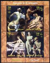 Somalia 2004 Paintings by Correggio perf sheetlet containing 4 values unmounted mint
