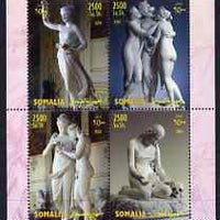 Somalia 2004 Sculptures by Canova perf sheetlet containing 4 values unmounted mint