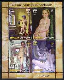 Somalia 2004 Nude Paintings by Oskar Martin Amorbach perf sheetlet containing 4 values unmounted mint