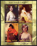 Somalia 2004 Nude Paintings by Jules Joseph Lefebvre perf sheetlet containing 4 values unmounted mint