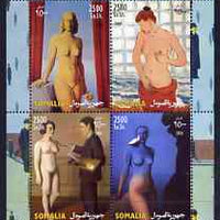 Somalia 2004 Nude Paintings by Rene Magritte perf sheetlet containing 4 values unmounted mint