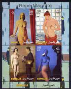 Somalia 2004 Nude Paintings by Rene Magritte perf sheetlet containing 4 values unmounted mint