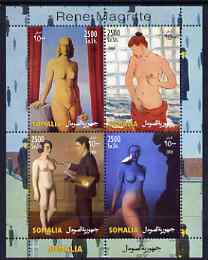 Somalia 2004 Nude Paintings by Rene Magritte perf sheetlet containing 4 values unmounted mint
