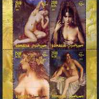 Somalia 2004 Nude Paintings by George Apperley perf sheetlet containing 4 values unmounted mint