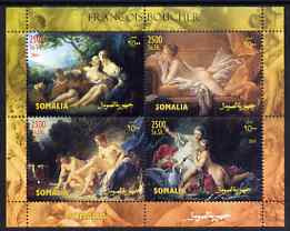 Somalia 2004 Nude Paintings by Francois Boucher perf sheetlet containing 4 values unmounted mint